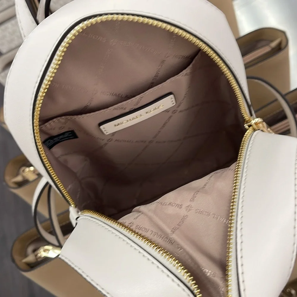 Michael Kors Ladies Backpack Bag Jaycee XS Conv Zip Backpack Light Cream Multi - Picture 9 of 16